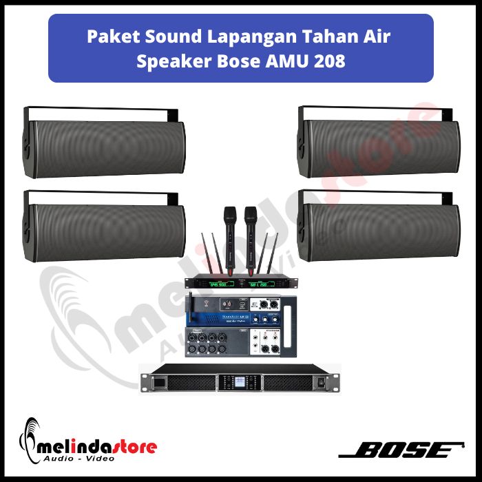 Paket Sound Lapangan Upacara Speaker Bose AMU 208 | 4 Speaker (Waterproof)